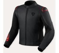 Rev'it Giacca In Pelle Revit Quadratic Nero Neon Rosso UOMO 48