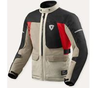 Revit Convergent H2O Giacca tessile da motocicletta impermeabile, Sabbia/Rosso, Taglia S