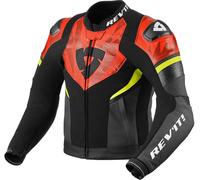 Revit Hyperspeed 2 Air Giacca in pelle/tessuto per moto, nero/rosso, Taglia 48
