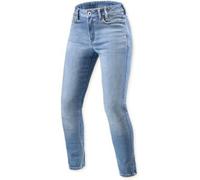 Rev'it Jeans Donna Revit Shelby 3 Ladies Skinny Blu Chiaro Vintage L32 Standard W30