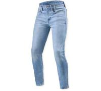 REV'IT! Jeans Uomo da moto Piston 3 Skinny Blu Chiaro Vintage Accorciato W28 L32