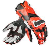 Rev'it Guanti In Pelle Revit Jerez 4 Neon Rosso Nero XL