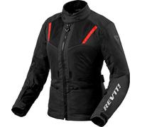 Revit Levante 2 H2O Giacca tessile moto da donna, nero-grigio-rosso, taglia 34 per donne