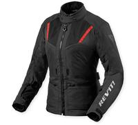 Revit Levante 2 H2O Giacca tessile moto da donna, nero-grigio-rosso, taglia 34 per donne