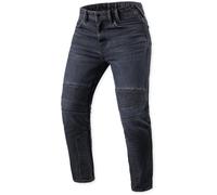 Jeans da moto Revit Moto 2 TF cropped, blu scuro lavato-nero W33/L32
