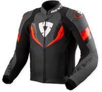 Revit Quantum 3, giacca in pelle 52 male Nero/Rosso Fluo
