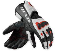 Revit Quantum 3 Guanti da moto, nero/bianco/rosso neon, Taglia 2XL