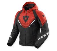 Revit Quantum 3 H2O impermeabile Giacca tessile moto, nero/rosso neon, 2XL