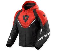 Revit Quantum 3 H2O impermeabile Giacca tessile moto, nero/rosso neon, Taglia M