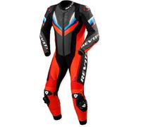 REV'IT! Tuta moto in pelle Quantum 3 monopezzo traforata Nero-Rosso Taglia 46 Uomo