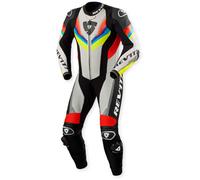 Revit Quantum 3 Tuta in pelle da moto monopezzo traforata, Grigio/Giallo neon, Taglia 48