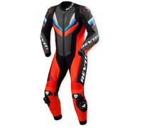 Revit Quantum 3 Tuta in pelle da moto monopezzo traforata, nero/rosso neon, Taglia 54