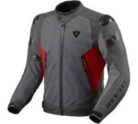 Revit Control Air H2O impermeabile Moto Tessile Giacca, grigio-rosso, taglia XL per maschi