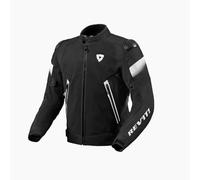 REV'IT! Revit Control Air H2O impermeabile Moto Tessile Giacca, nero/bianco, XL