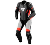 REV'IT! Revit Control Tuta in pelle da moto di un pezzo, nero/bianco/rosso, 56