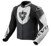 Revit Argon 3 Giacca di pelle da motociclista perforata, nero-bianco, taglia 56 per maschi