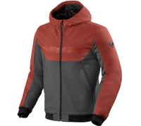 Revit Parabolica 2 Felpa con cappuccio e zip da moto, grigio-rosso, taglia XL per maschi