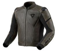Revit Parallax Giacca di pelle da moto, nero-verde, taglia 50 per maschi