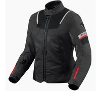 Revit Tornado 4 H2O impermeabile Giacca tessile moto da donna, nero-grigio-rosso, taglia 40 per donne
