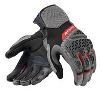 Revit Sand 5 Guanti da moto, nero-grigio-rosso, taglia M per maschi