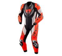 Tuta da moto Revit One Piece Hyperspeed 3 grigio chiaro-rosso fluo 48