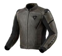 REV'IT! Revit Parallax Giacca di Pelle da Moto, Verde Scuro/Nero, 56