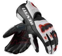 Revit Quantum 3 Guanti da moto, nero/bianco/rosso neon, Taglia L