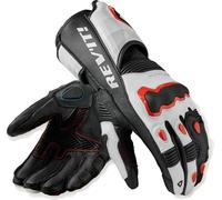 REV'IT! Revit Quantum 3 Guanti da moto, nero/bianco/rosso neon, L