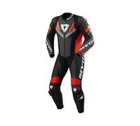 REV'IT! Revit Quantum 3 Tuta in pelle da moto monopezzo traforata, antracite/rosso neon, 56