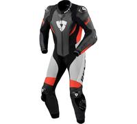 Revit Control, tuta in pelle 1pz. traforata 54 male Nero/Rosso Fluo