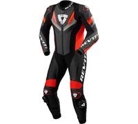 Revit Quantum 3 Tuta in pelle da moto monopezzo traforata, antracite/rosso neon, Taglia 56