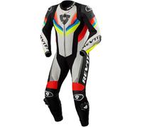 Revit Quantum 3 Tuta in pelle da moto monopezzo traforata, Grigio/Giallo neon, Taglia 48