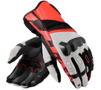 REV'IT! Guanti da moto RSR 5 in pelle bianco-rosso fluo Taglia L
