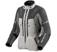 Revit Sand 5 H2O impermeabile Giacca tessile moto da donna, nero-grigio-argento, taglia 34 per donne