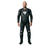 REV'IT! Tuta da moto Argon 3 monopezzo in pelle perforata Nero/Bianco Taglia 52 Uomo