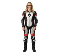 REV'IT! Tuta da moto Xena 4 in pelle traforata donna Bianco/Rosso Fluo Taglia 40