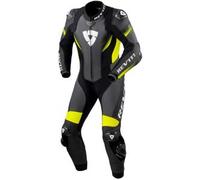 Rev'it Tuta Intera In Pelle Revit Control Nero Giallo Neon UOMO 54