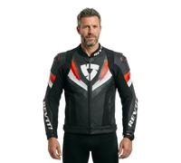 Rev'it Giacca In Pelle Revit Quantum 3 Pro Nero Rosso UOMO 50