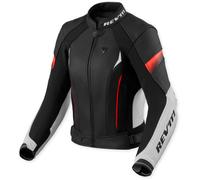 REV'IT! Giacca da moto donna Xena 4 pelle bianco-rosso fluo Taglia 42