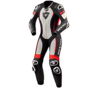 Revit Xena 4 Tuta in pelle da moto monopezzo da donna, bianco-rosso, taglia 36 per donne