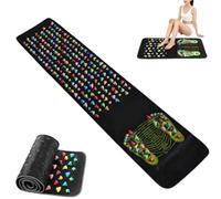 Revitalizing Acupressure Foot Mat, Foot Pressure Point Mat, Reflexology Walk Stone Road for Long Sitting Elderly Students and Office Workers (L)