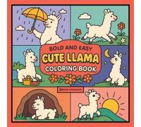 Revive Coloring Books Bold & Easy Cute Llama Coloring Book (Tascabile)