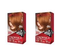 REVLON ColorSilk Colorazione Permanente Capelli Fai-da-te a Casa, 53 - Biondo Rame Chiaro, Confezione da 2