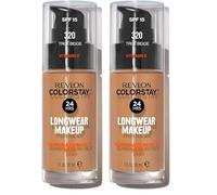 Revlon ColorStay, Fondotinta per Pelle Mista e Grassa, con Protezione Solare SPF 15, Formula Duratura, Oil Free (30ml), 320 True Beige (Confezione da 2)