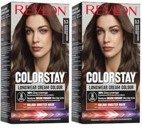 Revlon ColorStay Longwear Cream Hair Color, Colorazione Permanente, Ultra-Nutriente, Senza Siliconi E Oli Minerali, Copertura Capelli Bianchi, Fino A 8 Settimane - 5.3 Castano Medio Dorato, 165ml