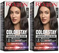 Revlon ColorStay Longwear Cream Hair Color, Colorazione Permanente, Ultra-Nutriente, Senza Siliconi E Oli Minerali, Copertura Capelli Bianchi, Fino A 8 Settimane - 3 Castano Scuro, 165ml