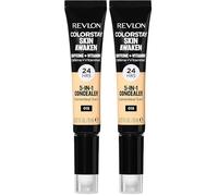 Revlon ColorStay Skin Awaken 5-in-1 Concealer, Correttore Viso Leggero e Cremoso a Lunga Durata con Caffeina e Vitamina C, per Imperfezioni, Occhiaie e Arrossamenti, 015 Light (Confezione da 2)