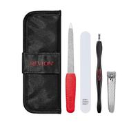 Revlon Kit essenziale per manicure con custodia da viaggio, set manicure per la cura delle unghie con tagliacuticole a doppia estremità, tagliaunghie a lama curva, lima emeryl compatta e tampone per