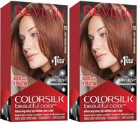 Revlon Revlon Colorsilk Tinte 55-Rojizo Claro, Marrone, 200 G (Confezione da 2)