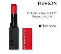 Revlon ColorStay Suede Ink Lipstick, Rossetto Opaco, A Lunga Durata, Formula No-Transfer, Arricchito con Vitamina E, Resistente All'Acqua, 015 Lip Boom, 2.55g